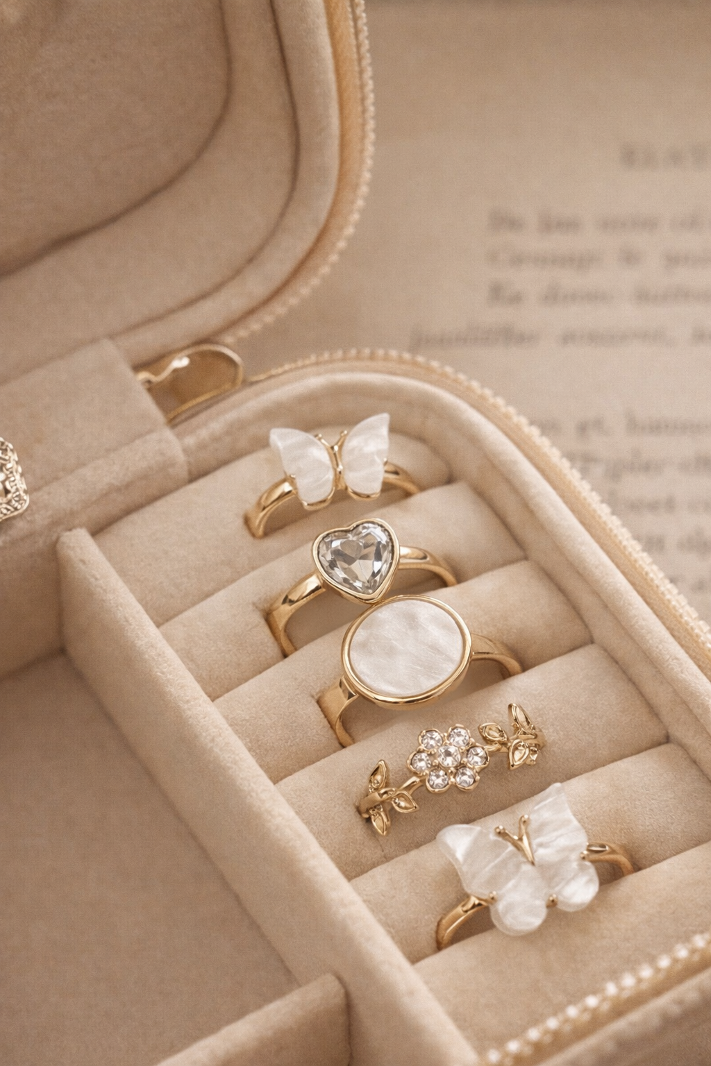 Ivory Charm Ring Set