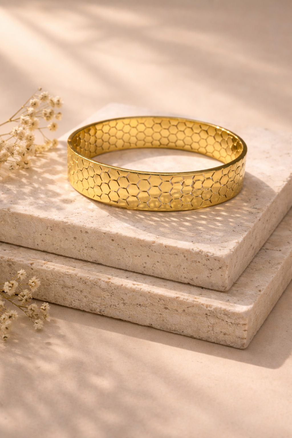 Honeycomb Luxe Gold Bangle