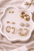 Golden Charm Earring Set – 6 Pair Collection