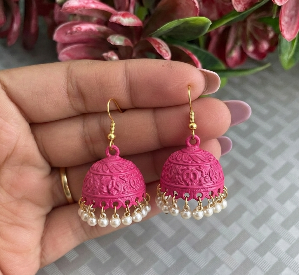 Rajkumari Blush Jhumkas