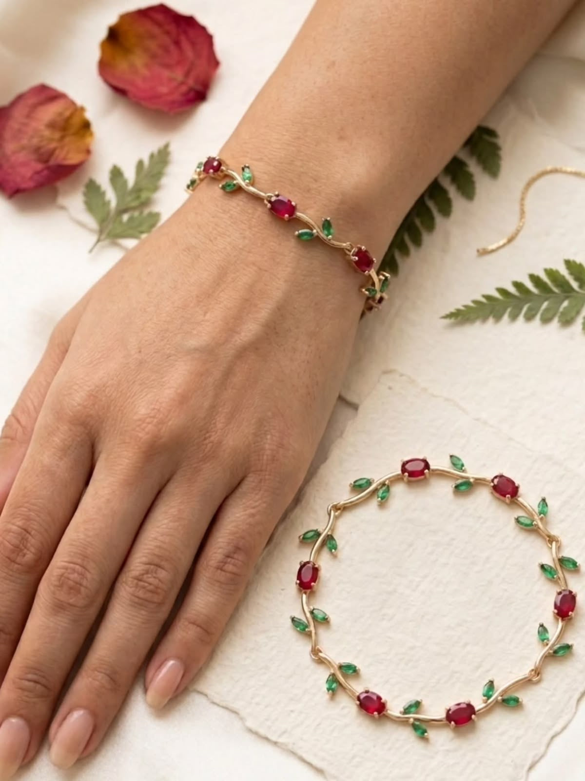 Ruby Vine Tulip Bracelet