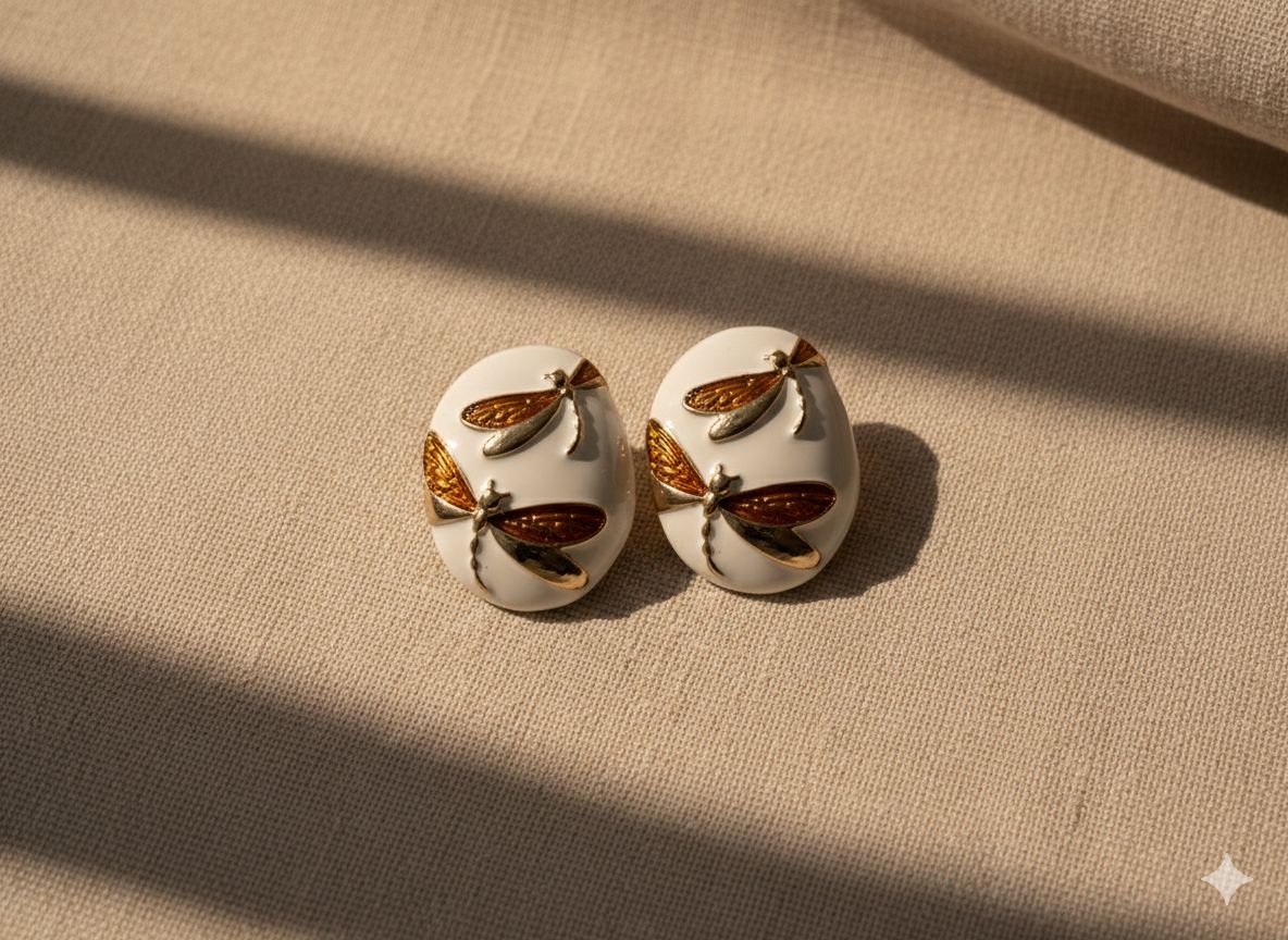 Vintage Aurora Dragonfly Earrings