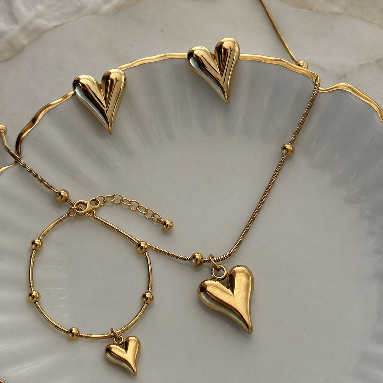 Golden Heart Jewelry Set