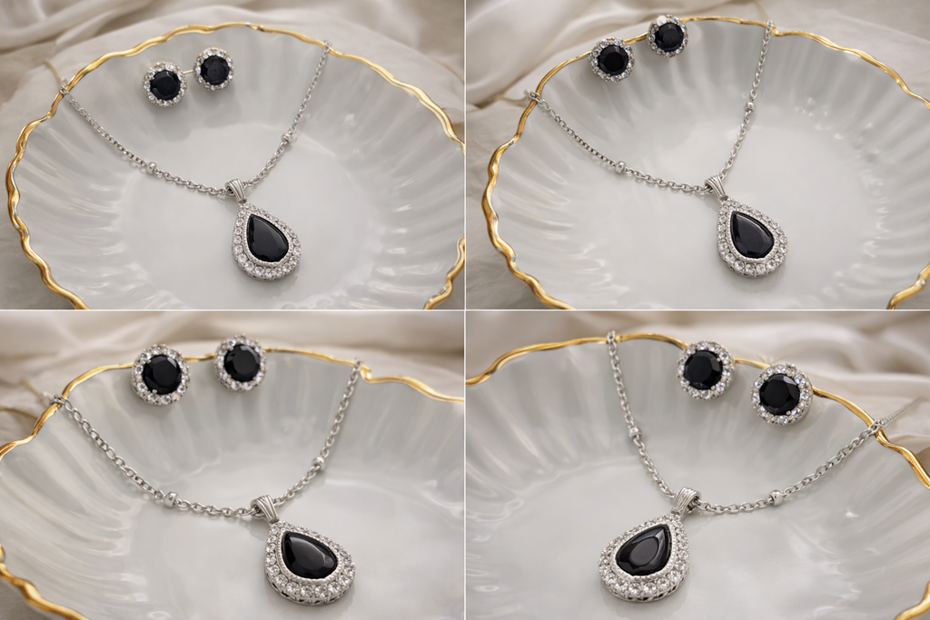 Midnight Royale Teardrop Necklace Set