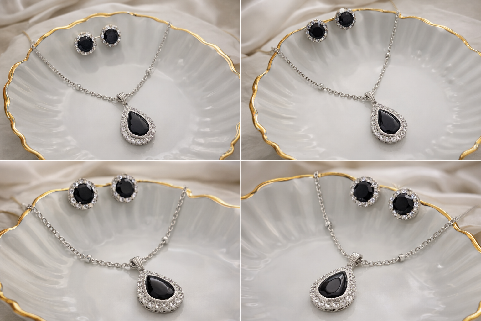 Midnight Royale Teardrop Necklace Set