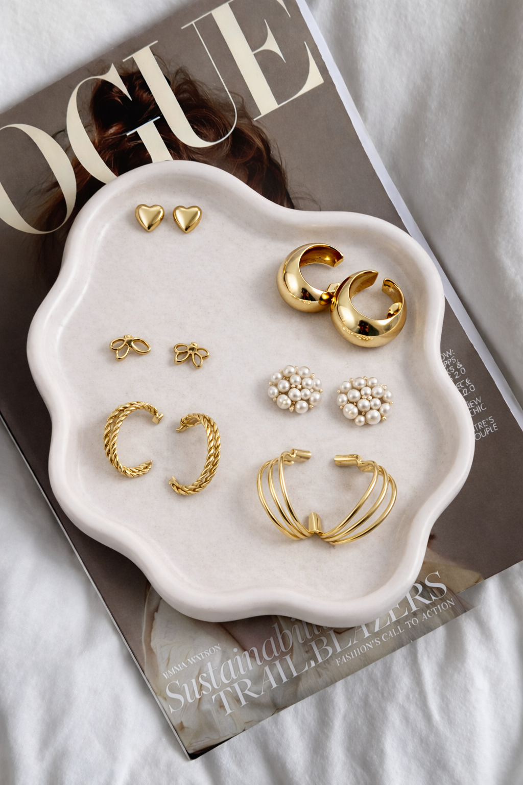 Golden Charm Earring Set – 6 Pair Collection