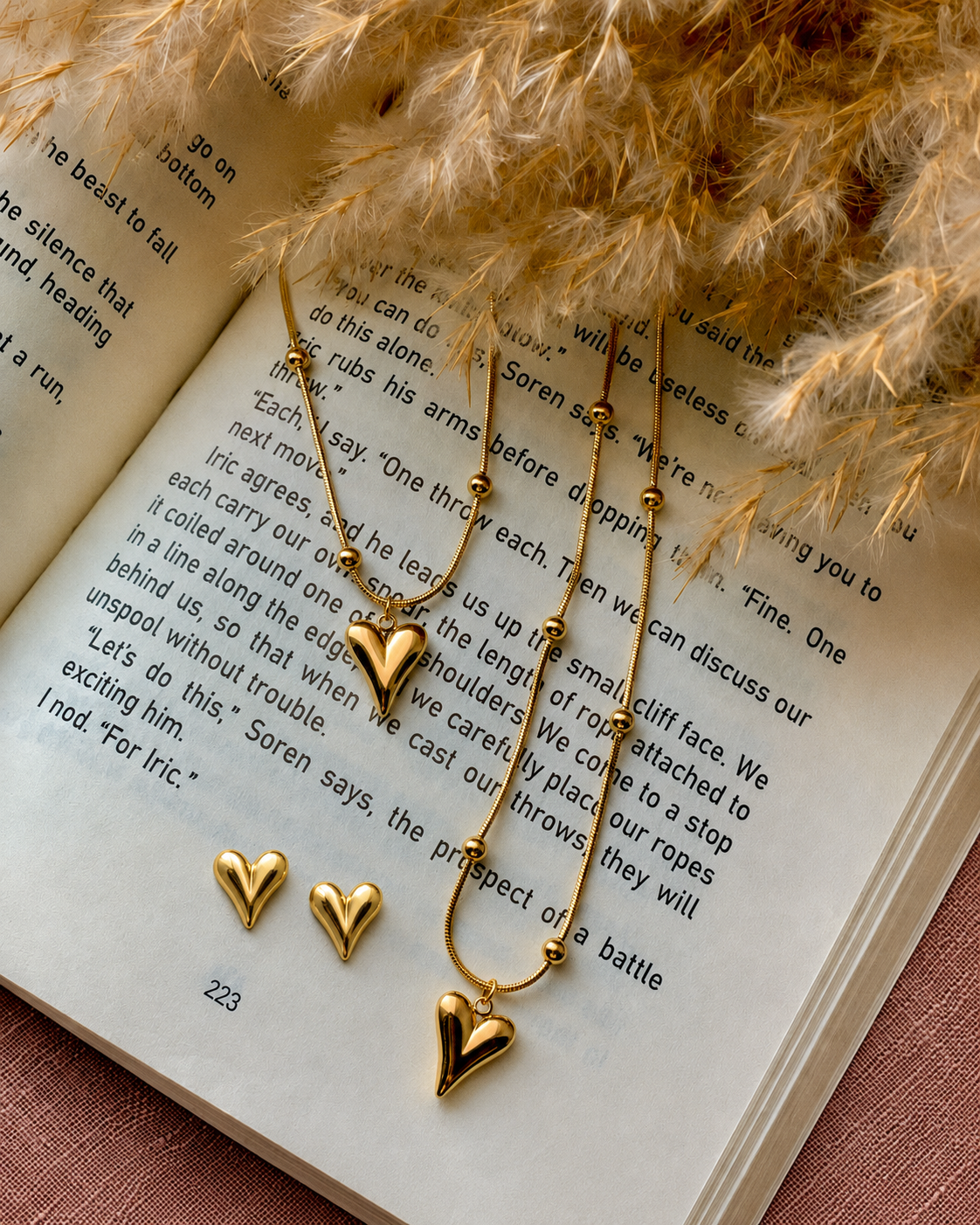 Golden Heart Jewelry Set