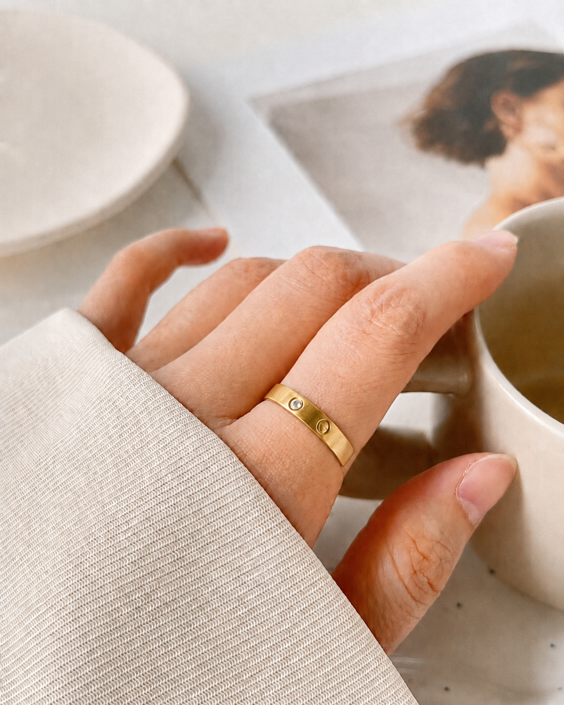 Luna Crystal Band Ring
